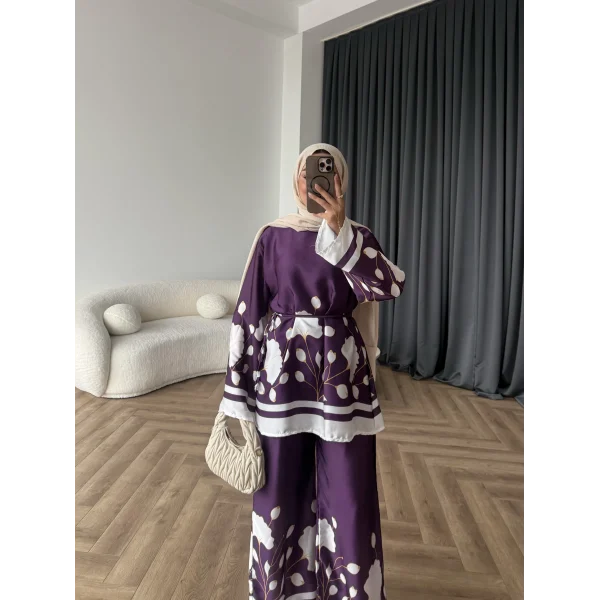 Pwn - Misia Etnik Desen Takım - Mor
