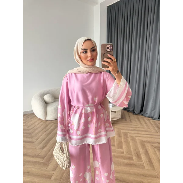 Pwn - Misia Etnik Desen Takım - Pembe