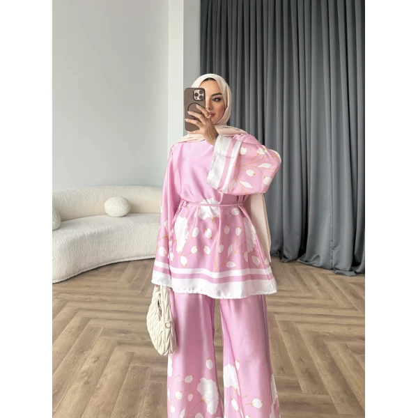 Pwn - Misia Etnik Desen Takım - Pembe