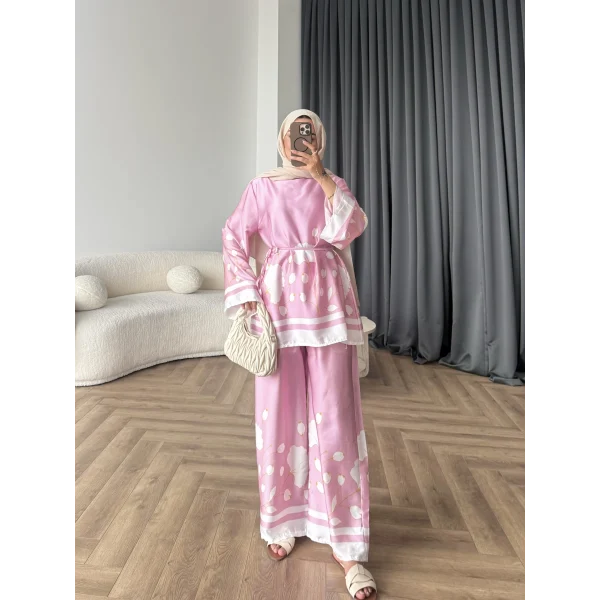 Pwn - Misia Etnik Desen Takım - Pembe
