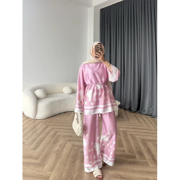 Pwn - Misia Etnik Desen Takım - Pembe