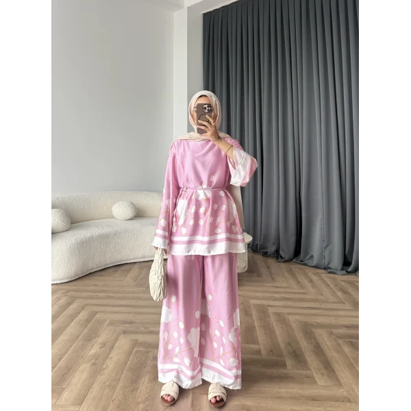 Pwn - Misia Etnik Desen Takım - Pembe