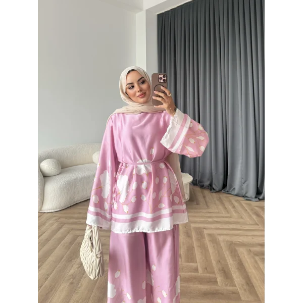 Pwn - Misia Etnik Desen Takım - Pembe