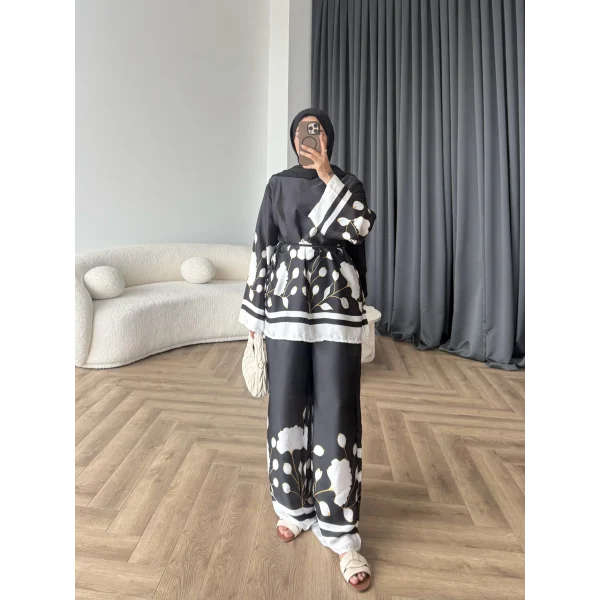 Pwn - Misia Etnik Desen Takım - Siyah