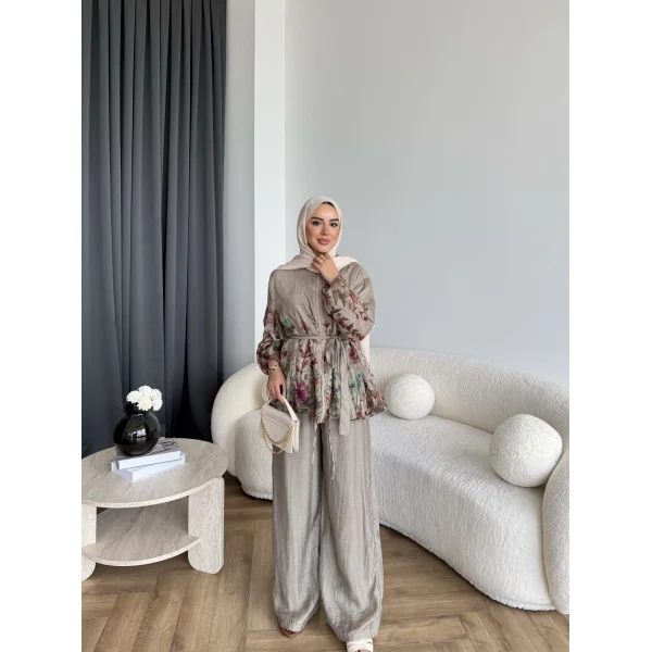 Pwn - Soya Çiçek Desen Takım - Haki