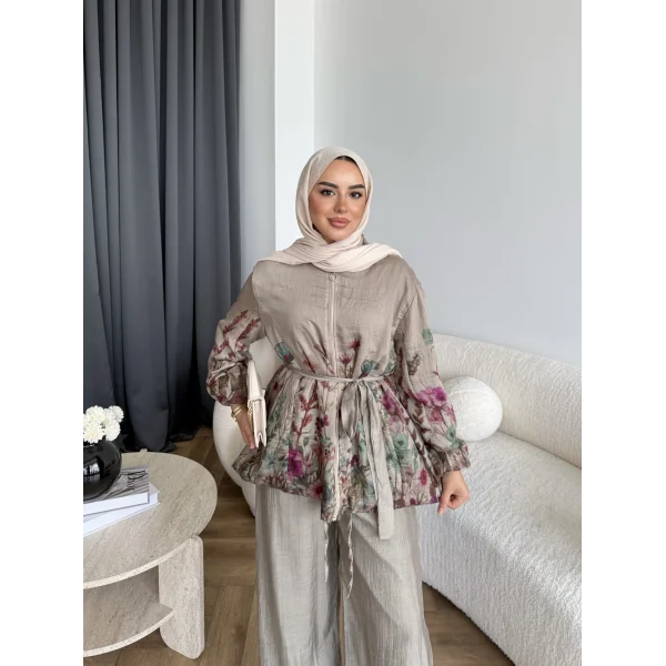 Pwn - Soya Çiçek Desen Takım - Haki