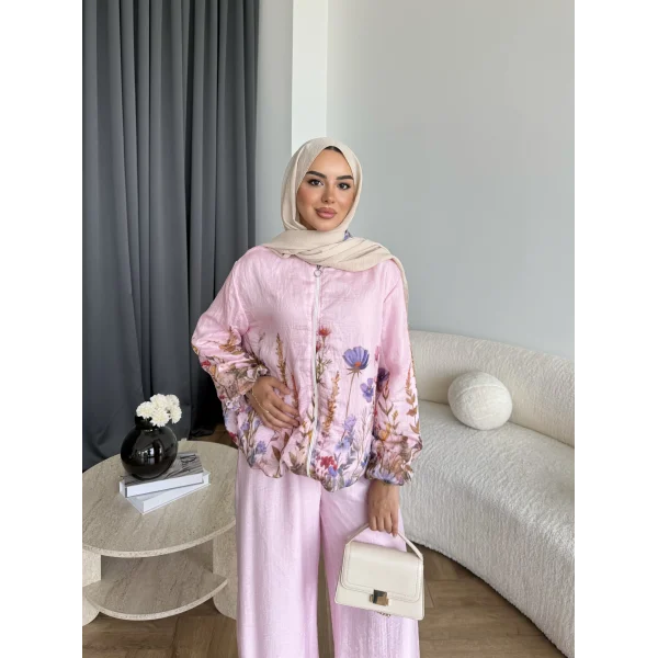 Pwn - Soya Çiçek Desen Takım - Pembe