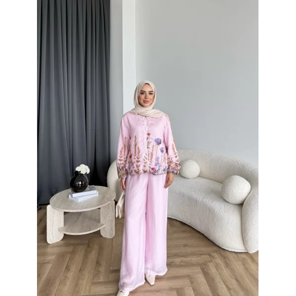 Pwn - Soya Çiçek Desen Takım - Pembe