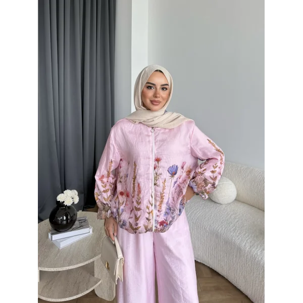 Pwn - Soya Çiçek Desen Takım - Pembe