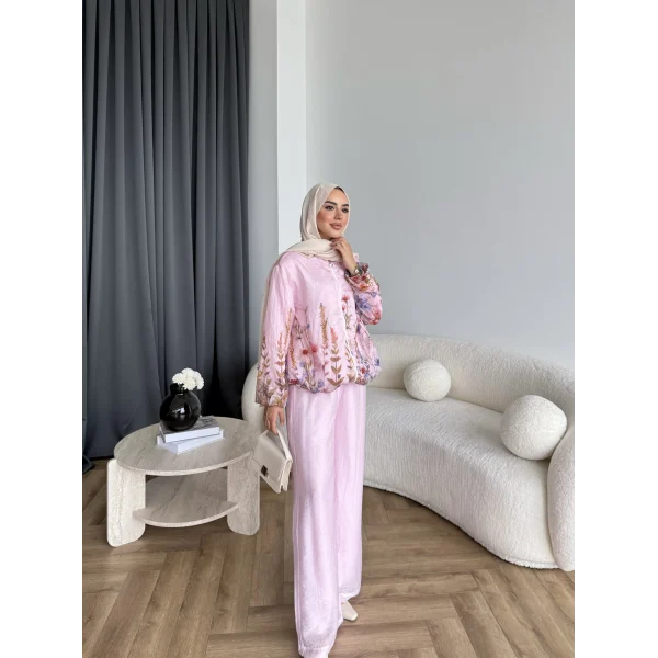 Pwn - Soya Çiçek Desen Takım - Pembe