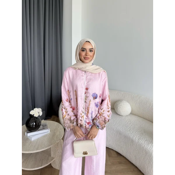 Pwn - Soya Çiçek Desen Takım - Pembe
