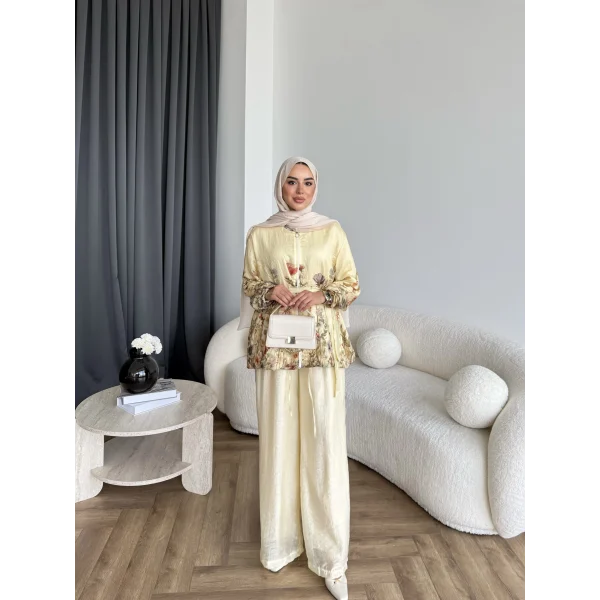 Pwn - Soya Çiçek Desen Takım - Sarı