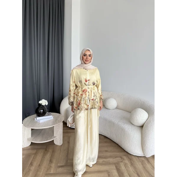 Pwn - Soya Çiçek Desen Takım - Sarı