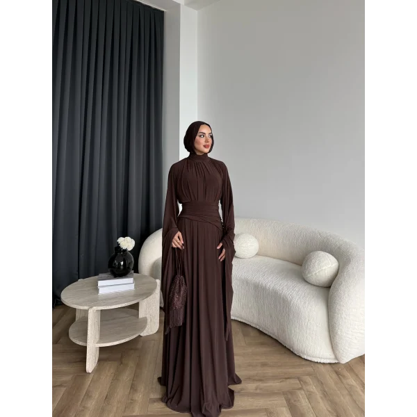 Qsh - Larmin Bel Detay Sandy Elbise - Kahve
