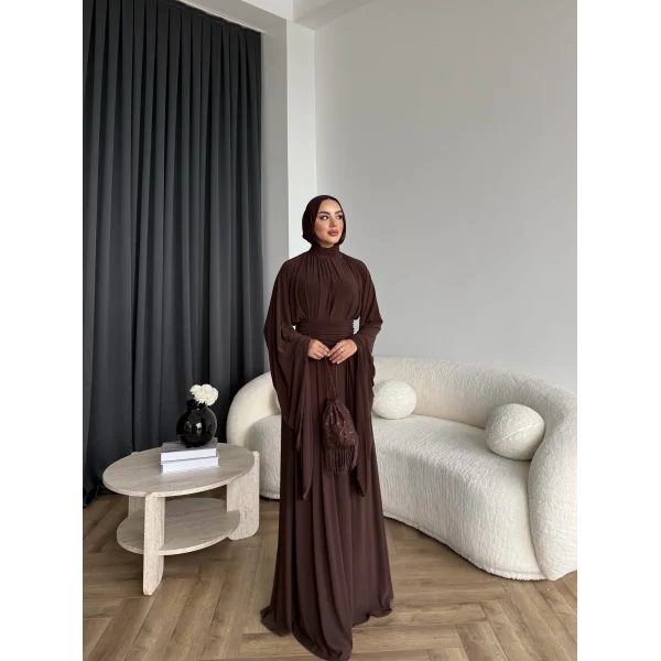 Qsh - Larmin Bel Detay Sandy Elbise - Kahve