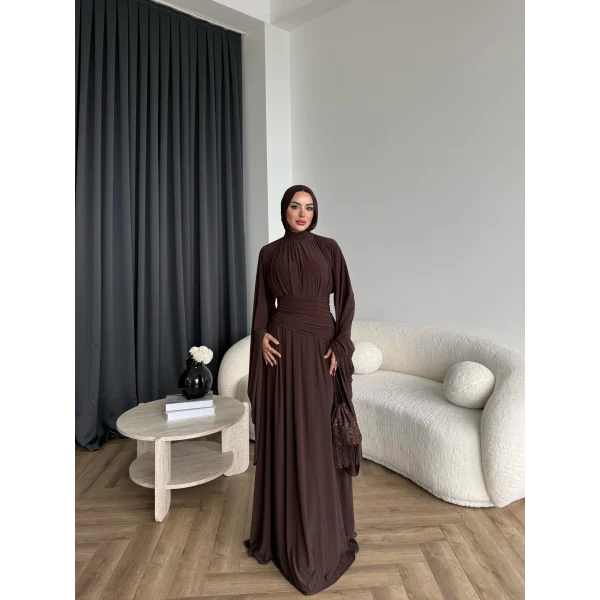 Qsh - Larmin Bel Detay Sandy Elbise - Kahve