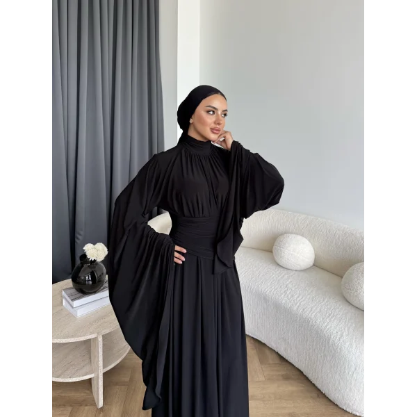 Qsh - Larmin Bel Detay Sandy Elbise - Siyah