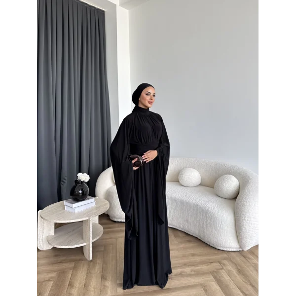 Qsh - Larmin Bel Detay Sandy Elbise - Siyah
