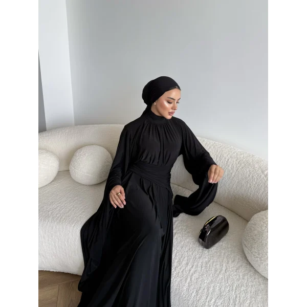 Qsh - Larmin Bel Detay Sandy Elbise - Siyah