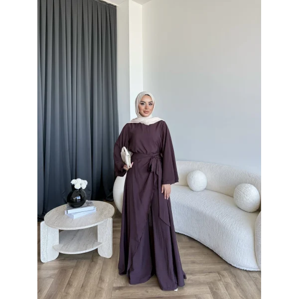 Qu - Arya Pelerinli Pantolonlu Takım - Bordo