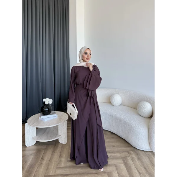 Qu - Arya Pelerinli Pantolonlu Takım - Bordo