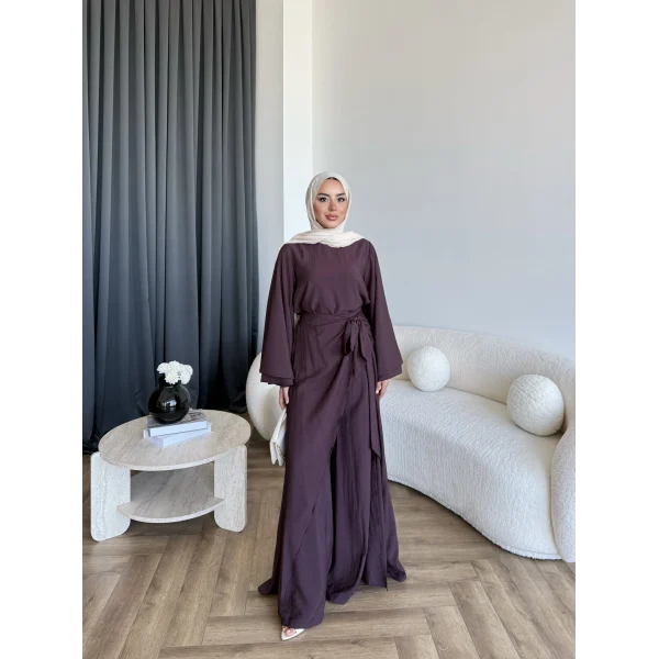 Qu - Arya Pelerinli Pantolonlu Takım - Bordo