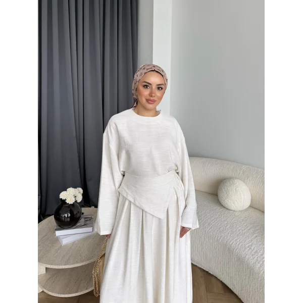 Qu - Maim Keten Pantolonlu Takım