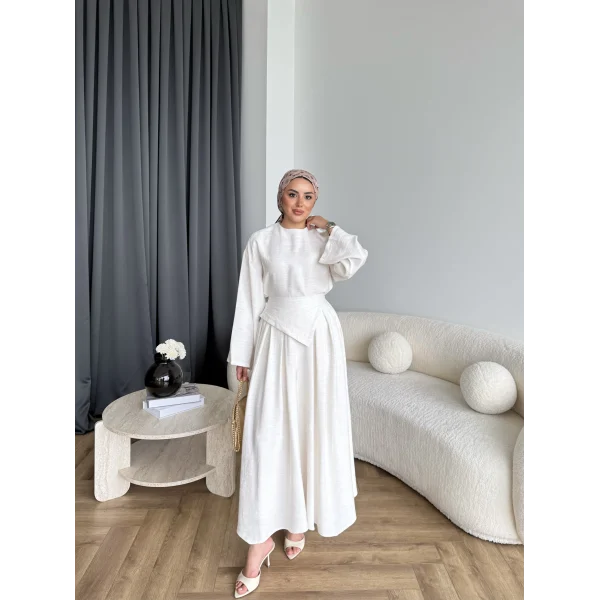 Qu - Maim Keten Pantolonlu Takım