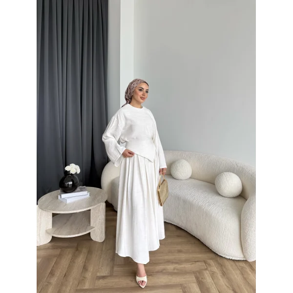 Qu - Maim Keten Pantolonlu Takım