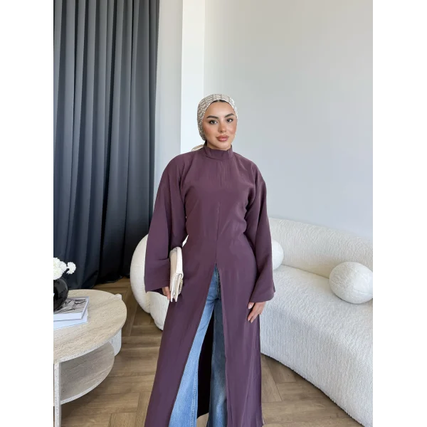 Pln - Siena Yırtmaçlı Bluz - Mürdüm