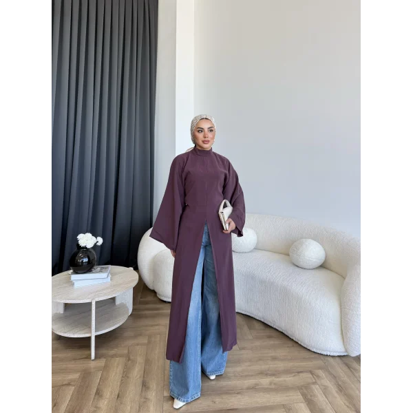 Pln - Siena Yırtmaçlı Bluz - Mürdüm