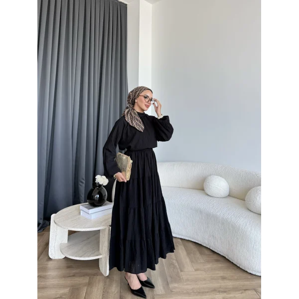 Tb - İndirimli Etekli Takım - Siyah