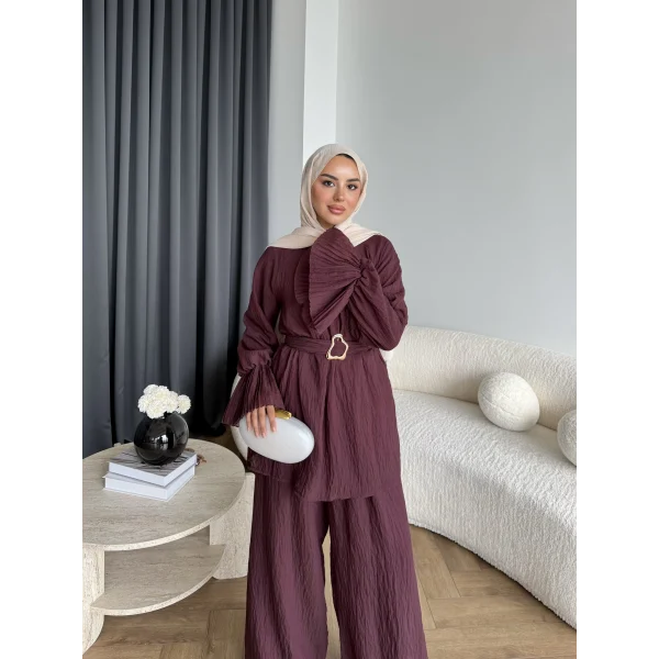 Tb - Lonby Kol Detay Takım - Bordo
