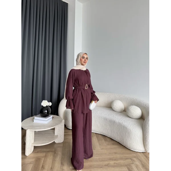 Tb - Lonby Kol Detay Takım - Bordo
