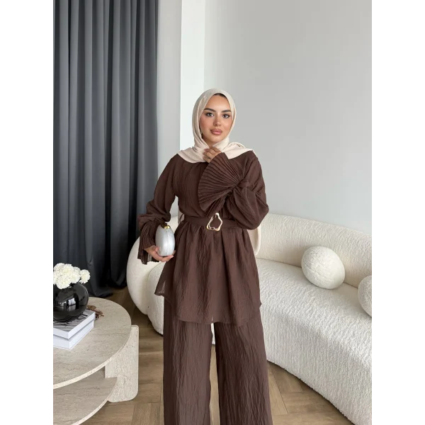 Tb - Lonby Kol Detay Takım - Kahve