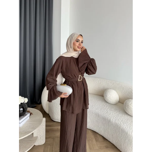 Tb - Lonby Kol Detay Takım - Kahve