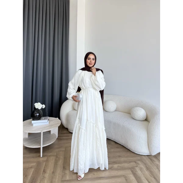 Tb - Lunda Elbise - Beyaz