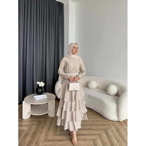 Tb - Ponpon Kat Kat Elbise - Bej