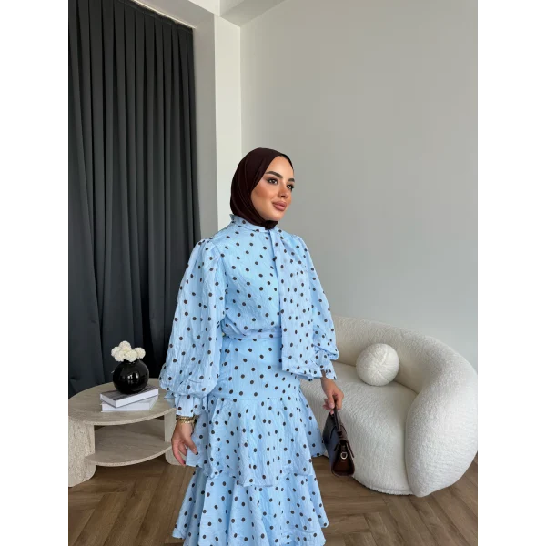 Tb - Ponpon Kat Kat Etekli Takım - Mavi