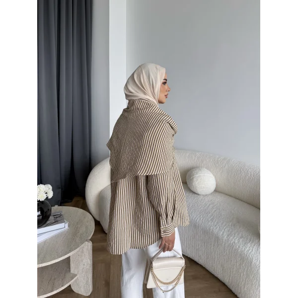 Tb - Velora Çizgili Gömlek - Yeşil