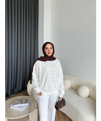 6-Muadil Sweat - Beyaz