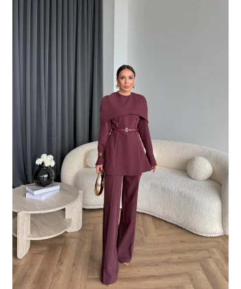 Tb - Glady Pelerin Takım - Bordo