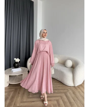 Ng - İncili Etekli Takım - Pembe
