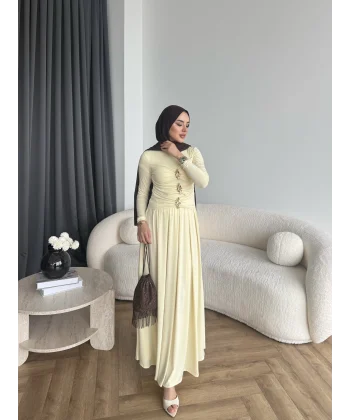 Hr - Desan Sandy Elbise - Sarı ÖN SİPARİŞ