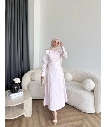 Tb - Havan Çapraz Elbise - Pembe