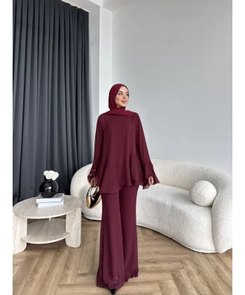Hew - Eldar Şifon Takım - Bordo