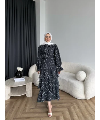 Tb - Ponpon Kat Kat Etekli Takım - Siyah
