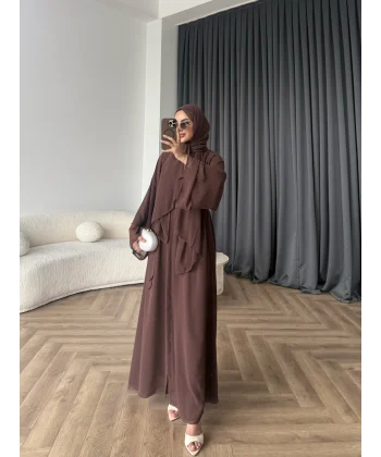 Duq - Doha Şal Hediye Abaya - Acı Kahve