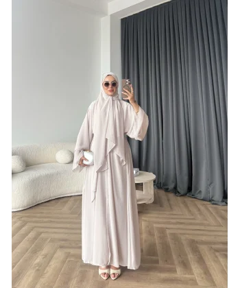 Duq - Doha Şal Hediye Abaya - Bej