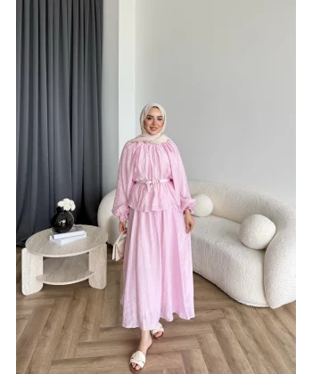 Hen - İlter Etekli Takım - Pembe